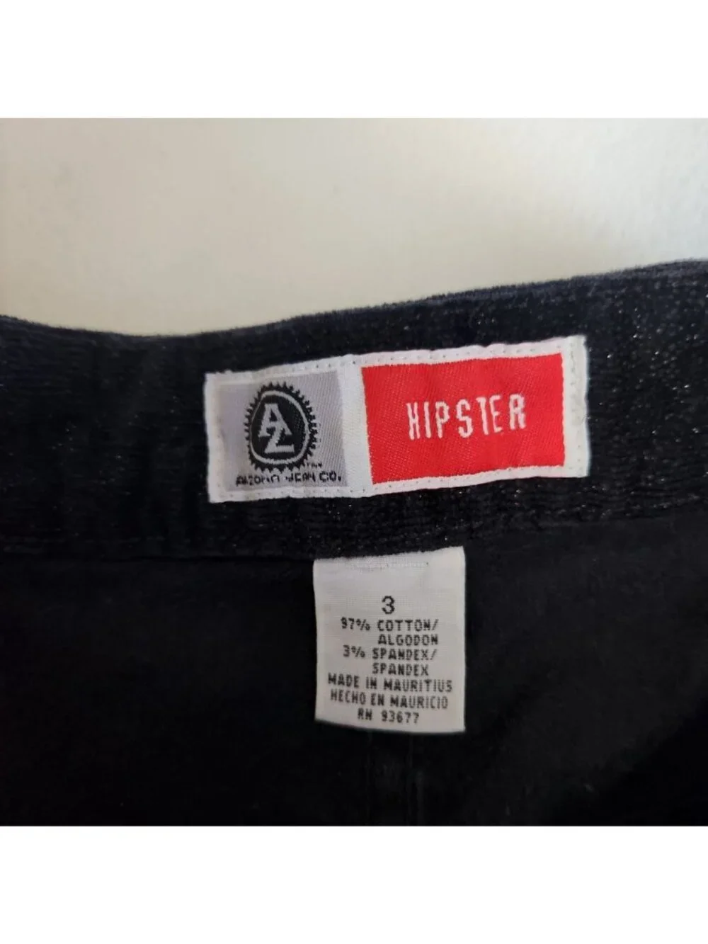 Arizona Jean Co Hipster Black Glitter Flared Pants Womens Size 3 Cotton Blend